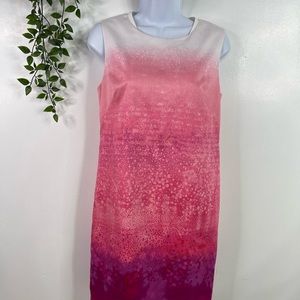 Tahari Pink Multi Color Shift Dress Size 4